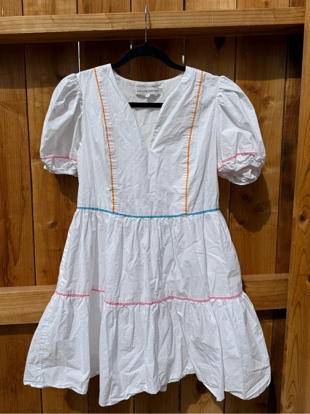 English Factory Tiered Puff sleeve dress